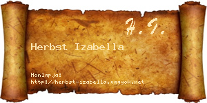 Herbst Izabella névjegykártya